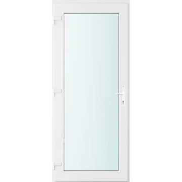 Műanyag bejárati ajtó 100x210 balos Baltimore üveges 2 rétegű üveggel, 5 kamrás fehér