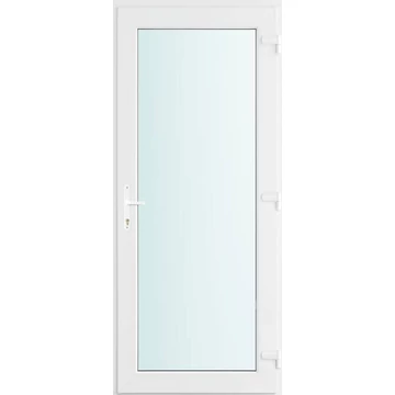 Műanyag bejárati ajtó 100x210 jobbos Baltimore üveges 2 rétegű üveggel, 5 kamrás fehér