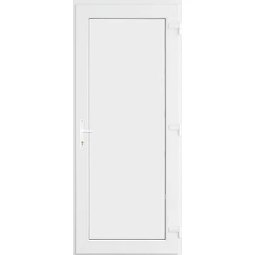 Műanyag bejárati ajtó 100x210 jobbos Delaware tömör 2 rétegű üveggel, 5 kamrás fehér