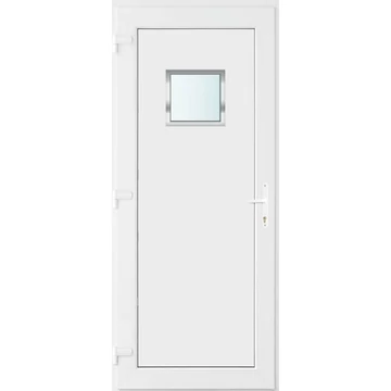 Műanyag bejárati ajtó 100x210 balos Washington 1 üveges 2 rétegű üveggel, 5 kamrás fehér