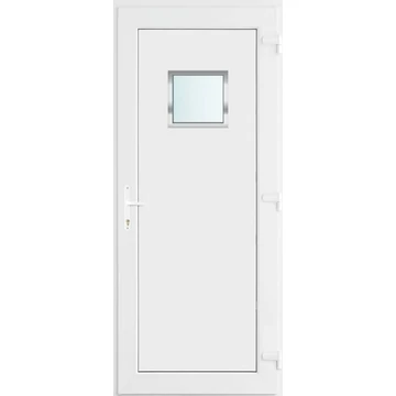Műanyag bejárati ajtó 100x210 jobbos Washington 1 üveges 2 rétegű üveggel, 5 kamrás fehér