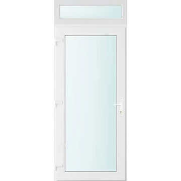 Műanyag bejárati ajtó 100x240 balos Baltimore üveges 2 rétegű üveggel, 5 kamrás fehér