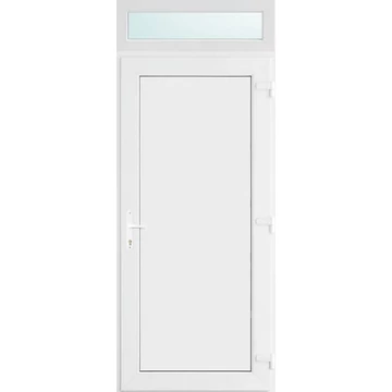Műanyag bejárati ajtó 100x240 jobbos Delaware tömör 2 rétegű üveggel, 5 kamrás fehér