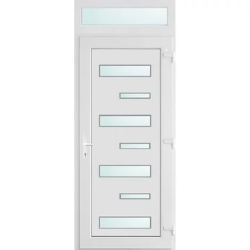 Műanyag bejárati ajtó 100x240 jobbos Georgia 7 üveges 2 rétegű üveggel, 5 kamrás fehér