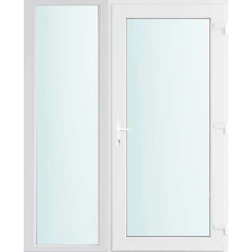 Műanyag bejárati ajtó 150x210 jobbos Baltimore üveges 2 rétegű üveggel, 5 kamrás fehér