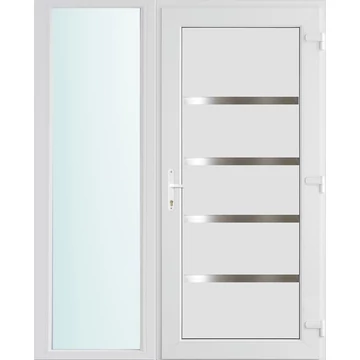 Műanyag bejárati ajtó 150x210 jobbos Norfolk tömör 2 rétegű üveggel, 5 kamrás fehér