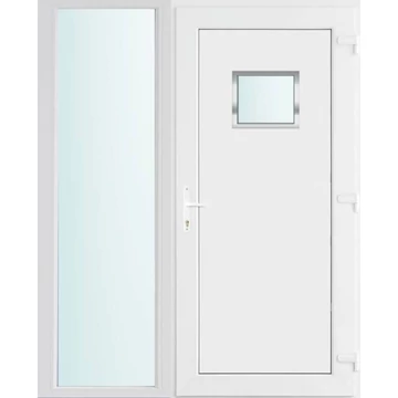 Műanyag bejárati ajtó 150x210 jobbos Washington 1 üveges 2 rétegű üveggel, 5 kamrás fehér