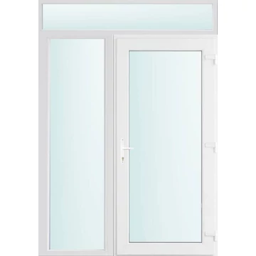 Műanyag bejárati ajtó 150x240 jobbos Baltimore üveges 2 rétegű üveggel, 5 kamrás fehér