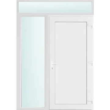 Műanyag bejárati ajtó 150x240 jobbos Delaware tömör 2 rétegű üveggel, 5 kamrás fehér