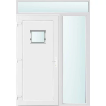 Műanyag bejárati ajtó 150x240 balos Washington 1 üveges 2 rétegű üveggel, 5 kamrás fehér