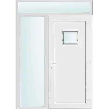 Műanyag bejárati ajtó 150x240 jobbos Washington 1 üveges 2 rétegű üveggel, 5 kamrás fehér