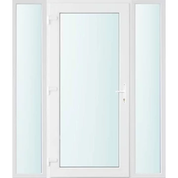 Műanyag bejárati ajtó 160x210 balos Baltimore üveges 2 rétegű üveggel, 5 kamrás fehér