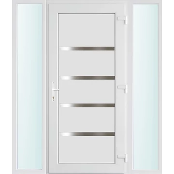 Műanyag bejárati ajtó 160x210 jobbos Norfolk tömör 2 rétegű üveggel, 5 kamrás fehér