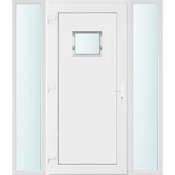 Műanyag bejárati ajtó 160x210 balos Washington 1 üveges 2 rétegű üveggel, 5 kamrás fehér