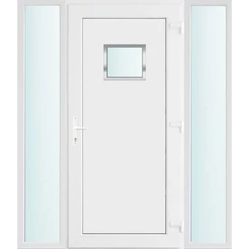 Műanyag bejárati ajtó 160x210 jobbos Washington 1 üveges 2 rétegű üveggel, 5 kamrás fehér