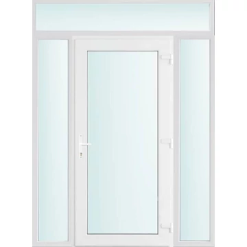 Műanyag bejárati ajtó 160x240 jobbos Baltimore üveges 2 rétegű üveggel, 5 kamrás fehér