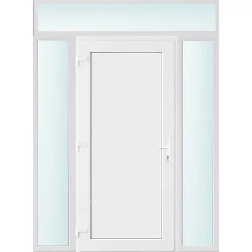 Műanyag bejárati ajtó 160x240 balos Delaware tömör 2 rétegű üveggel, 5 kamrás fehér