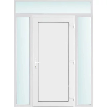Műanyag bejárati ajtó 160x240 jobbos Delaware tömör 2 rétegű üveggel, 5 kamrás fehér
