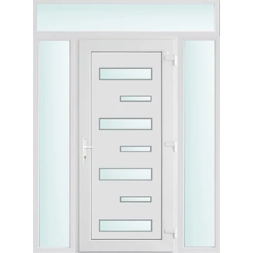 Műanyag bejárati ajtó 160x240 jobbos Georgia 7 üveges 2 rétegű üveggel, 5 kamrás fehér