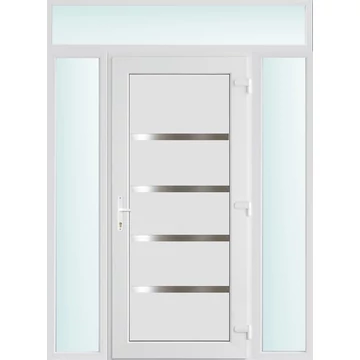 Műanyag bejárati ajtó 160x240 jobbos Norfolk tömör 2 rétegű üveggel, 5 kamrás fehér