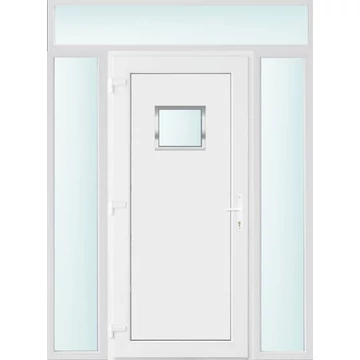 Műanyag bejárati ajtó 160x240 balos Washington 1 üveges 2 rétegű üveggel, 5 kamrás fehér
