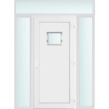 Műanyag bejárati ajtó 160x240 jobbos Washington 1 üveges 2 rétegű üveggel, 5 kamrás fehér