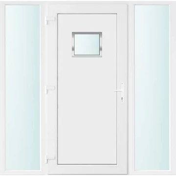 Műanyag bejárati ajtó 180x210 balos Washington 1 üveges 2 rétegű üveggel, 5 kamrás fehér