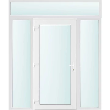 Műanyag bejárati ajtó 180x240 balos Baltimore üveges 2 rétegű üveggel, 5 kamrás fehér