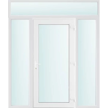 Műanyag bejárati ajtó 180x240 jobbos Baltimore üveges 2 rétegű üveggel, 5 kamrás fehér