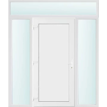 Műanyag bejárati ajtó 180x240 balos Delaware tömör 2 rétegű üveggel és hőszigetelt panellel 5 kamrás fehér
