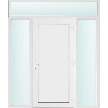 Műanyag bejárati ajtó 180x240 jobbos Delaware tömör 2 rétegű üveggel, 5 kamrás fehér