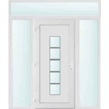 Műanyag bejárati ajtó 180x240 balos Maryland 1 üveges 2 rétegű üveggel, 5 kamrás fehér