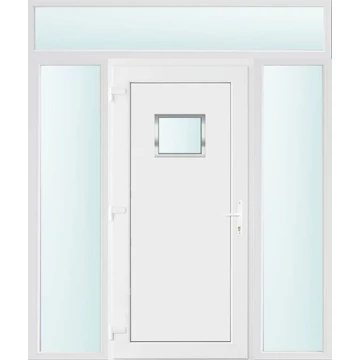 Műanyag bejárati ajtó 180x240 balos Washington 1 üveges 2 rétegű üveggel, 5 kamrás fehér