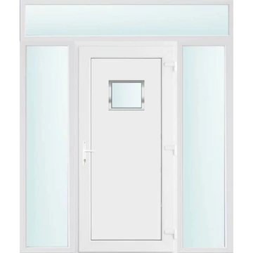 Műanyag bejárati ajtó 180x240 jobbos Washington 1 üveges 2 rétegű üveggel, 5 kamrás fehér