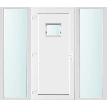 Műanyag bejárati ajtó 200x210 balos Washington 1 üveges 2 rétegű üveggel, 5 kamrás fehér