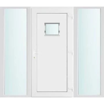 Műanyag bejárati ajtó 200x210 jobbos Washington 1 üveges 2 rétegű üveggel, 5 kamrás fehér