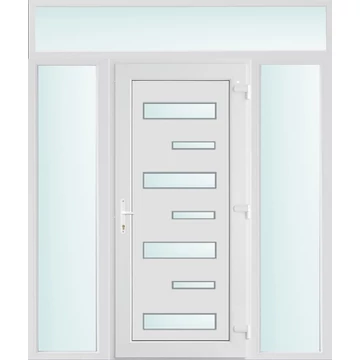 Műanyag bejárati ajtó 200x240 jobbos Georgia 7 üveges 2 rétegű üveggel, 5 kamrás fehér