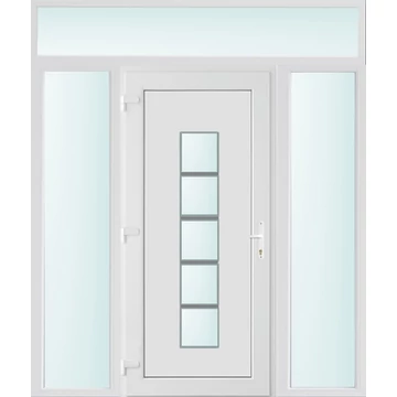 Műanyag bejárati ajtó 200x240 balos Maryland 1 üveges 2 rétegű üveggel, 5 kamrás fehér