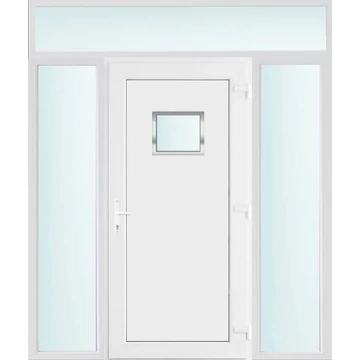 Műanyag bejárati ajtó 200x240 jobbos Washington 1 üveges 2 rétegű üveggel, 5 kamrás fehér