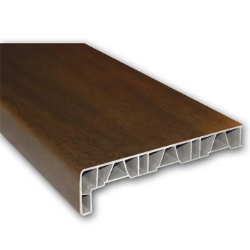 Dió fóliázott műanyag párkány 60 cm hosszú 15 cm mély vizorral együtt kamrás szerkezetű csak belső használatra ren 9.2178007-116700