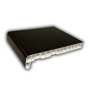 Eiche dunkel fóliázott műanyag párkány 120 cm hosszú 40 cm mély vizorral együtt kamrás szerkezetű csak belső használatra ren 9.2052089-116700/2052089-116700