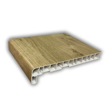 Irish oak fóliázott műanyag párkány 210 cm hosszú 25 cm mély vizorral együtt kamrás szerkezetű csak belső használatra ren 9.3211005-114800/3211005-114800