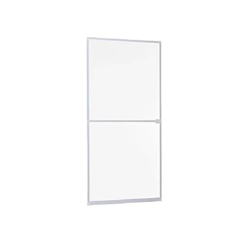 Keretes nyíló szunyogháló ajtó, 90x210 redőnyös erkélyajtóhoz,kintről balos fehér színű aluminium kerettel, szürke hálóval