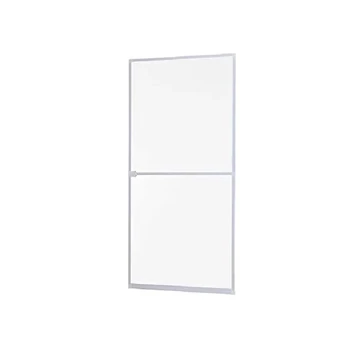 Keretes nyíló szunyogháló ajtó, 90x210 redőnyös erkélyajtóhoz,kintről jobbos fehér színű aluminium kerettel, szürke hálóval