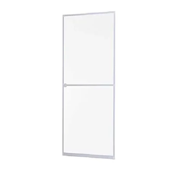 Keretes nyíló szunyogháló ajtó, 90x240 redőnyös erkélyajtóhoz,kintről jobbos fehér színű aluminium kerettel, szürke hálóval