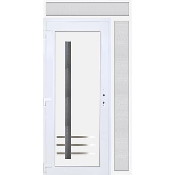 Műanyag bejárati ajtó 130x240 balos Daytona 1 üveges 5 kamrás fehér