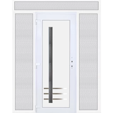 Műanyag bejárati ajtó 200x240 balos Daytona 1 üveges 5 kamrás fehér