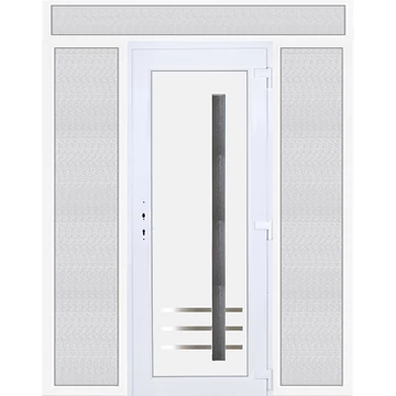 Műanyag bejárati ajtó 200x240 jobbos Daytona 1 üveges 5 kamrás fehér