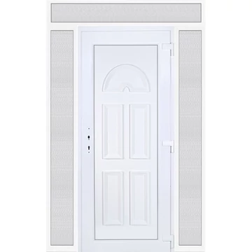 Műanyag bejárati ajtó 160x240 jobbos Miami tömör felül+oldalvilágítóval 5 kamrás fehér