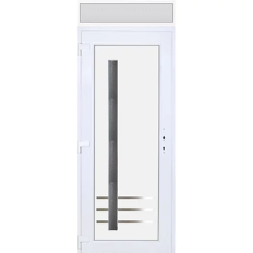 Műanyag bejárati ajtó 100x240 balos Daytona 1 üveges 5 kamrás fehér